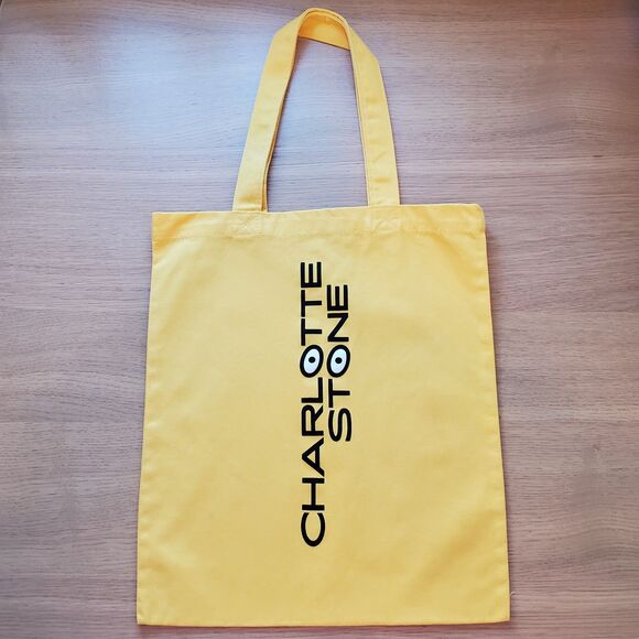 NEW Charlotte Stone Yellow Canvas Tote Bag #3 - Picture 1 of 3